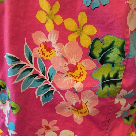 Mirette Pink Jacket With Blue , Green And Yellow Floral Pattern Size Large - Picture 8 of 12